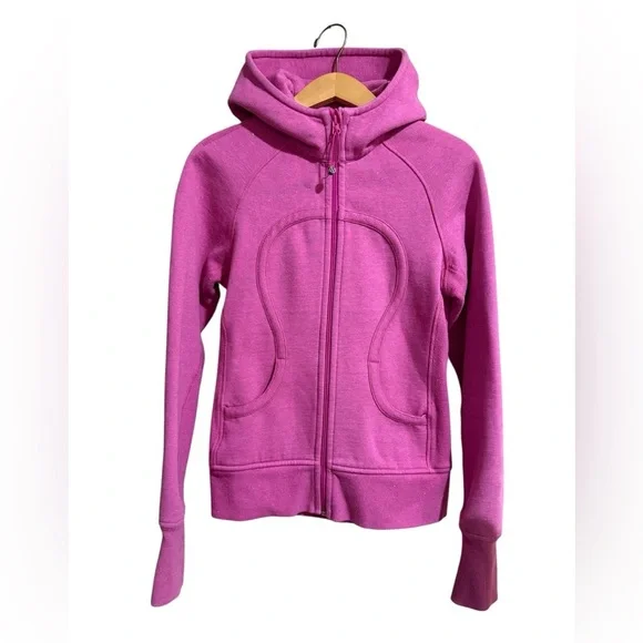 lululemon scuba hoodie women’s size 6. Sparkle heathered pink/Paris pink. - Picture 3 of 6